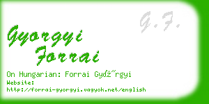 gyorgyi forrai business card